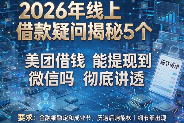 2026年线上借款疑问揭秘5个美团借钱能提现到微信吗彻底讲透!