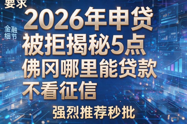 2026年申贷被拒揭秘5点佛冈哪里能贷款不看征信强烈推荐秒批！