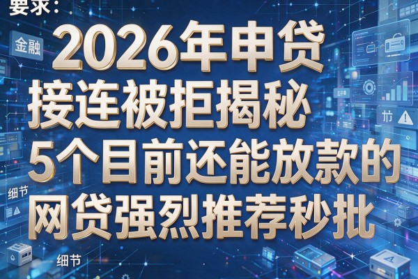 2026年申贷接连被拒揭秘5个目前还能放款的网贷强烈推荐秒批!