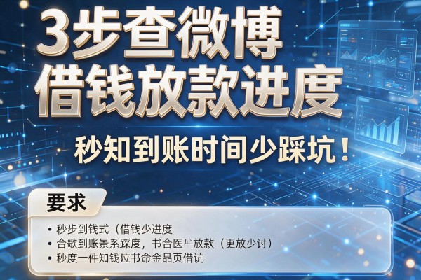 3步查微博借钱放款进度,秒知到账时间少踩坑!