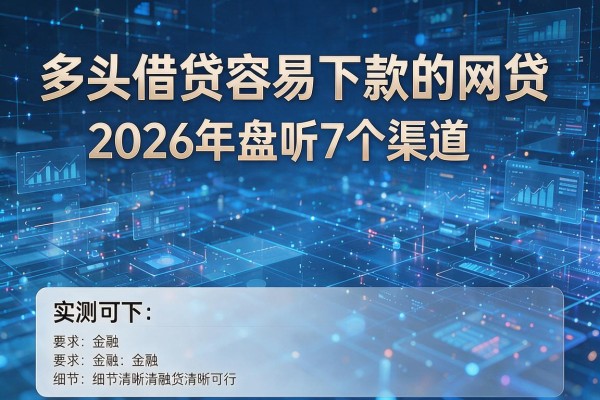 多头借贷容易下款的网贷 2026年盘点7个渠道 实测可下!