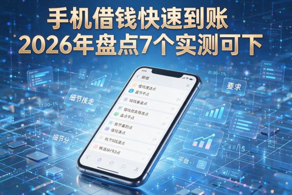 手机借钱快速到账2026年盘点7个平台实测可下!
