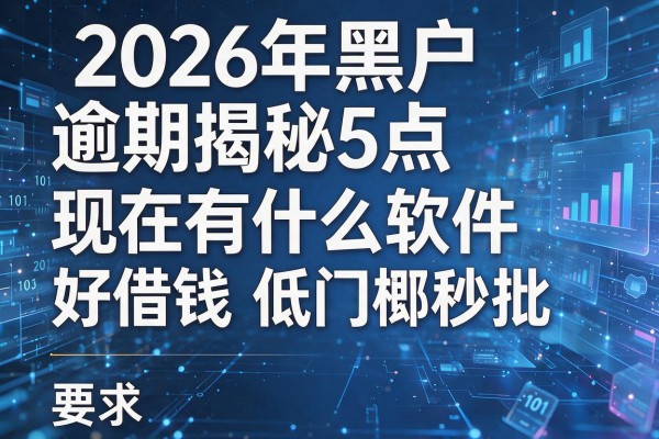 2026年黑户逾期揭秘5点现在有什么软件好借钱低门槛秒批！