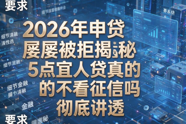 2026年申贷屡屡被拒揭秘5点宜人贷真的不看征信吗彻底讲透！