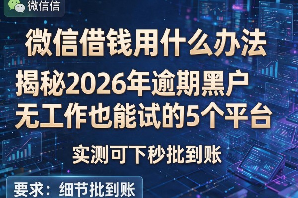 微信借钱用什么办法 揭秘2026年逾期黑户无工作也能试的5个平台 实测可下秒批到账！