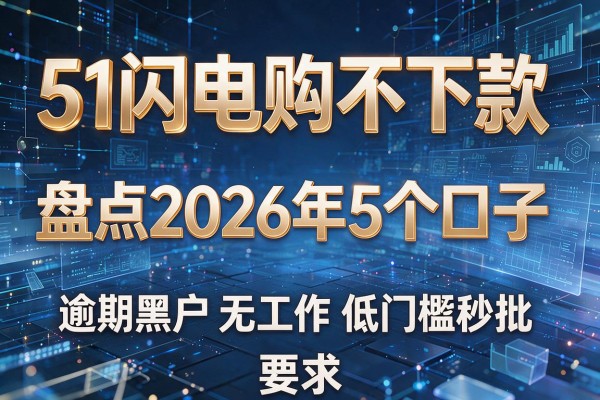 51闪电购不下款 盘点2026年5个口子 逾期黑户无工作低门槛秒批