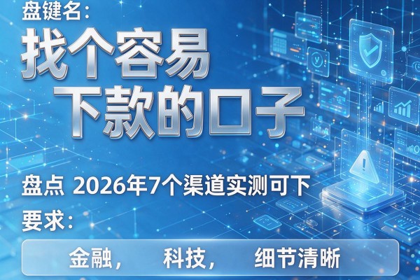 找个容易下款的口子 盘点2026年7个渠道实测可下!
