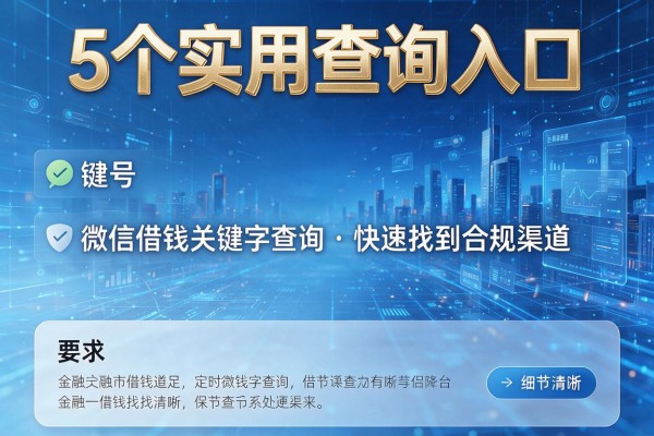 5个实用查询入口,微信借钱关键字查询快速找到合规渠道!