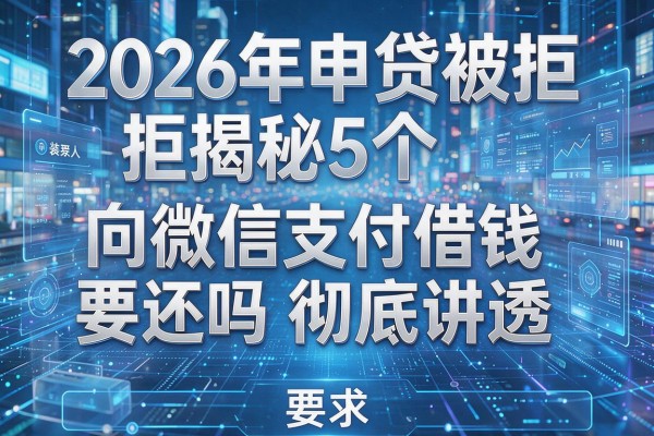 2026年申贷被拒揭秘5个向微信支付借钱要还吗彻底讲透!