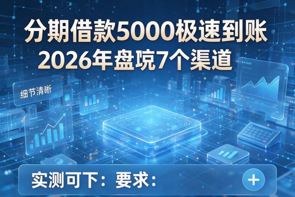 分期借款5000极速到账 2026年盘点7个渠道 实测可下!