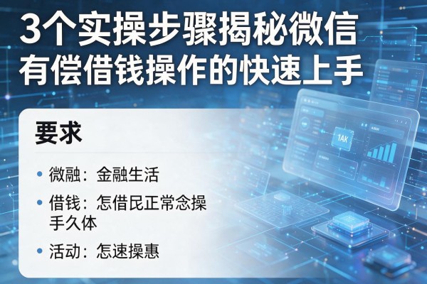 3个实操步骤揭秘微信有偿借钱怎么操作的快速上手!