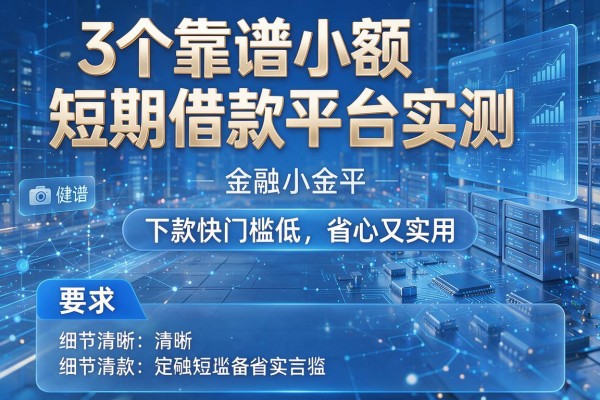 3个靠谱小额短期借款平台实测,下款快门槛低省心又实用!