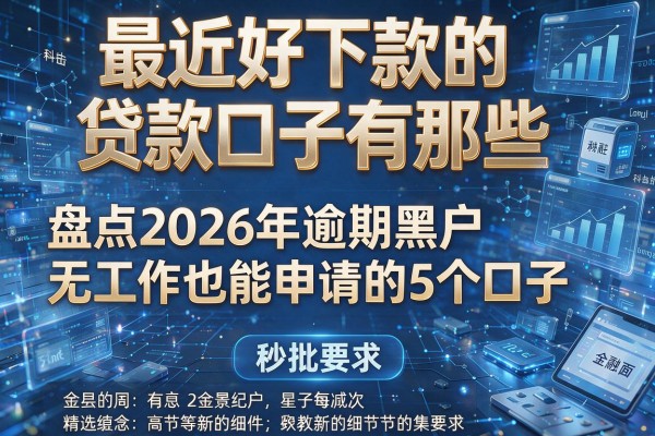 最近好下款的贷款口子有那些 盘点2026年逾期黑户无工作也能申请的5个口子 秒批