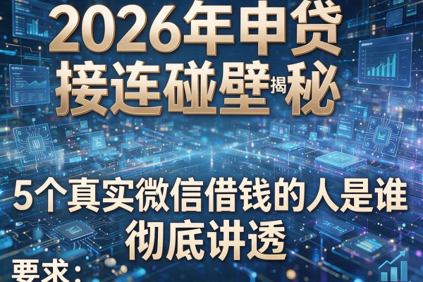 2026年申贷接连碰壁揭秘5个真实微信借钱的人是谁彻底讲透！