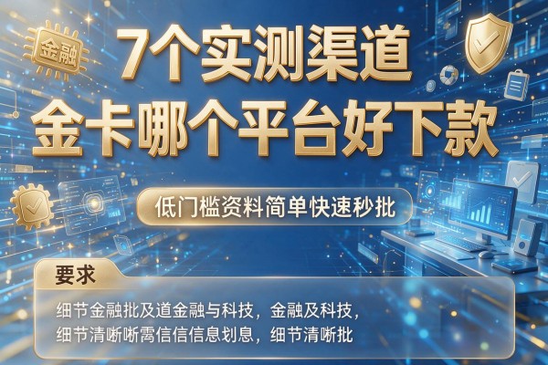 7个实测渠道金卡哪个平台好下款 低门槛资料简单快速秒批!