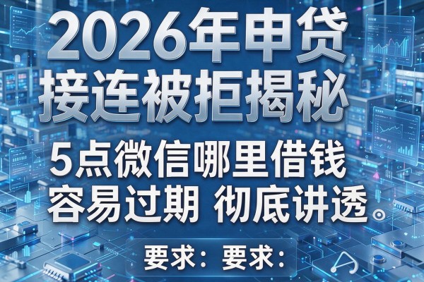 2026年申贷接连被拒揭秘5点微信哪里借钱容易过期彻底讲透!