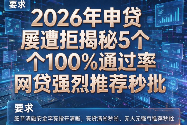 2026年申贷屡遭拒揭秘5个100%通过率的网贷强烈推荐秒批!