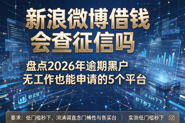新浪微博借钱会查征信吗 盘点2026年逾期黑户无工作也能申请的5个平台 实测低门槛秒下