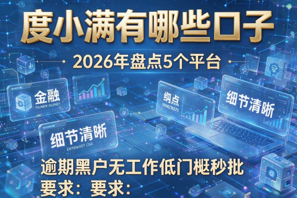 度小满有哪些口子 2026年盘点5个平台 逾期黑户无工作低门槛秒批