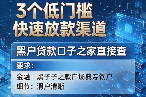 3个低门槛快速放款渠道,黑户贷款口子之家直接查!