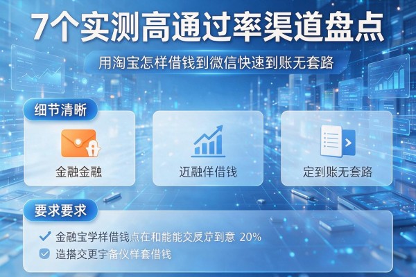 7个实测高通过率渠道盘点用淘宝怎样借钱到微信快速到账无套路!