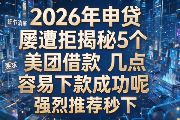 2026年申贷屡遭拒揭秘5个美团借款几点容易下款成功呢强烈推荐秒下!