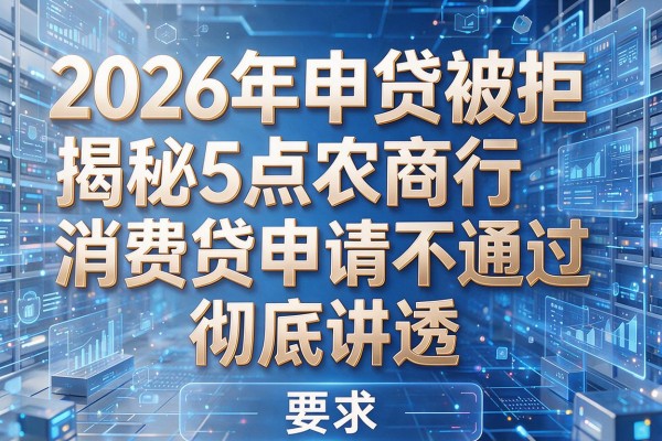 2026年申贷被拒揭秘5点农商行消费贷申请不通过彻底讲透!