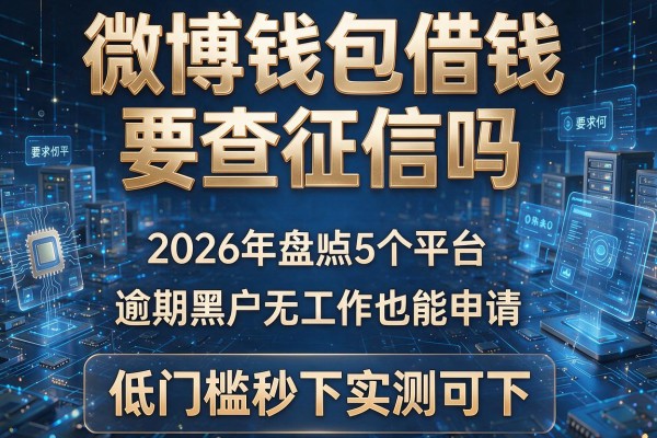 微博钱包借钱要查征信吗 2026年盘点5个平台 逾期黑户无工作也能申请 低门槛秒下实测可下