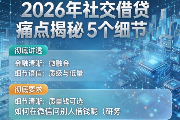 2026年社交借贷痛点揭秘5个细节如何在微信问别人借钱呢彻底讲透!