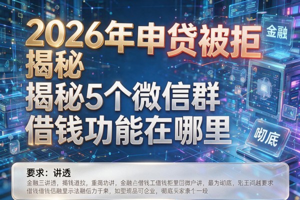 2026年申贷被拒揭秘5个微信群借钱功能在哪里彻底讲透！