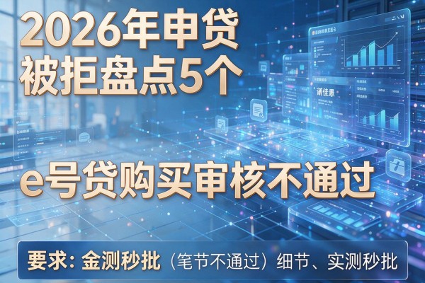 2026年申贷被拒盘点5个e号贷购买审核不通过实测秒批!
