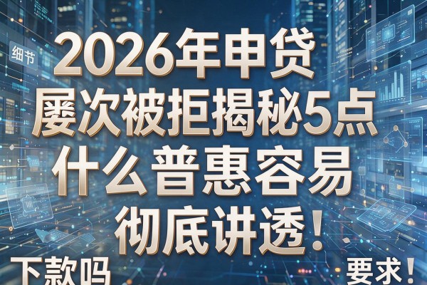 2026年申贷屡次被拒揭秘5点什么普惠容易下款吗彻底讲透!