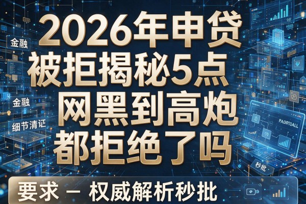 2026年申贷被拒揭秘5点网黑到高炮都拒绝了吗权威解析秒批!
