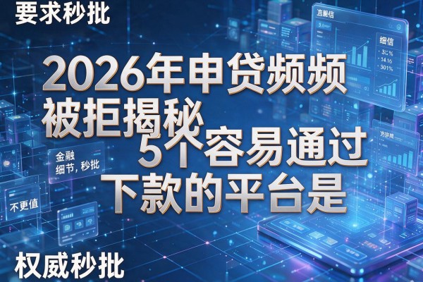 2026年申贷频频被拒揭秘5个容易通过下款的平台是权威秒批!