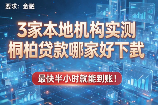 3家本地机构实测桐柏贷款哪家好下款,最快半小时就能到账!