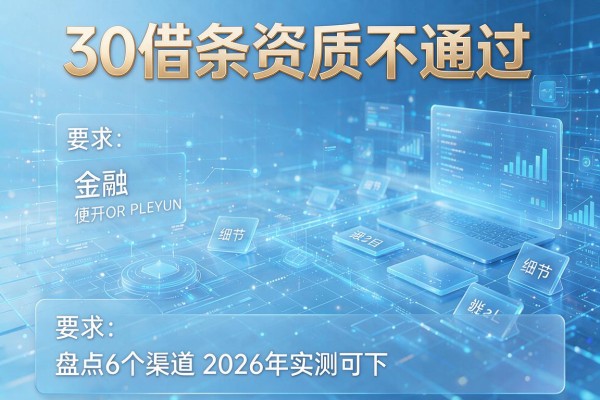 30借条资质不通过 盘点6个渠道2026年实测可下!