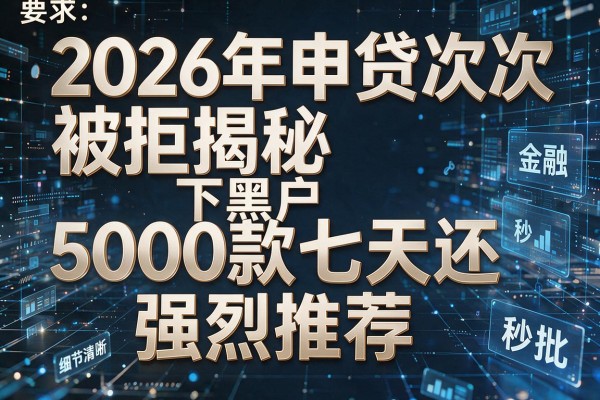 2026年申贷次次被拒揭秘黑户下款500七天还强烈推荐秒批!