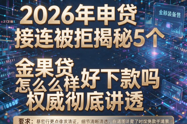 2026年申贷接连被拒揭秘5个金果贷怎么样好下款吗权威彻底讲透!