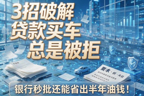 3招破解贷款买车总是被拒,银行秒批还能省出半年油钱!
