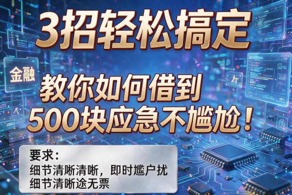 3招轻松搞定，教你如何借到500块应急不尴尬！