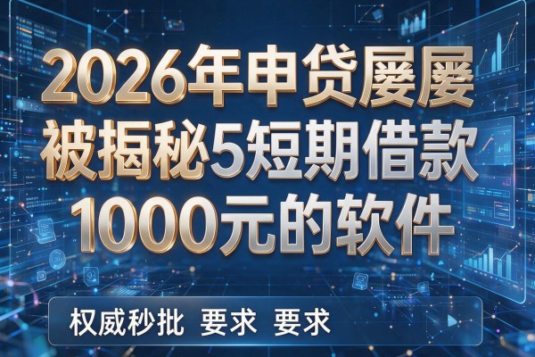 2026年申贷屡屡被拒揭秘5短期借款1000元的软件权威秒批！