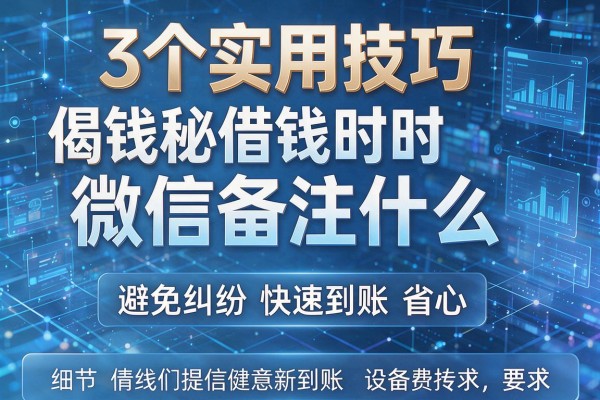 3个实用技巧揭秘借钱时微信备注什么,避免纠纷快速到账省心!