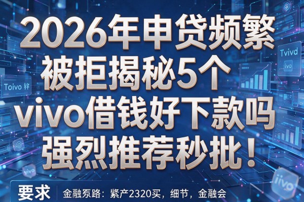 2026年申贷频繁被拒揭秘5个vivo借钱好下款吗强烈推荐秒批!