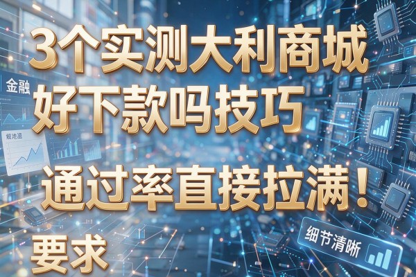 3个实测大利商城好下款吗技巧,通过率直接拉满!