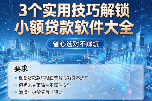 3个实用技巧解锁小额贷款软件大全,省心选对不踩坑!