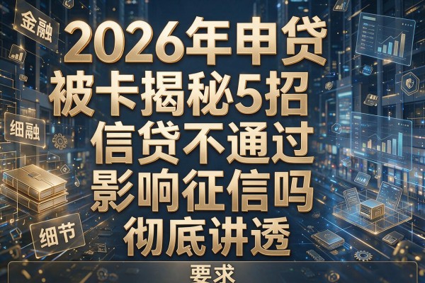 2026年申贷被卡揭秘5招信贷不通过影响征信吗彻底讲透！