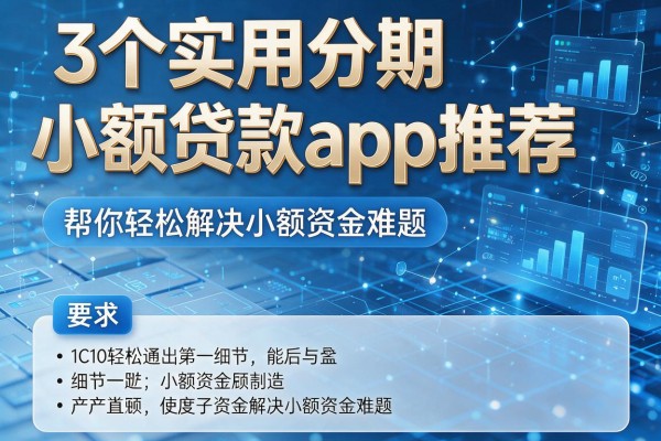 3个实用分期小额贷款app推荐,帮你轻松解决小额资金难题!