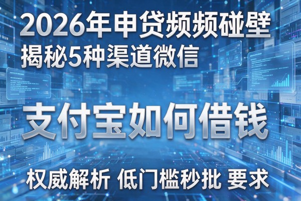 2026年申贷频频碰壁揭秘5种渠道微信和支付宝如何借钱权威解析低门槛秒批！