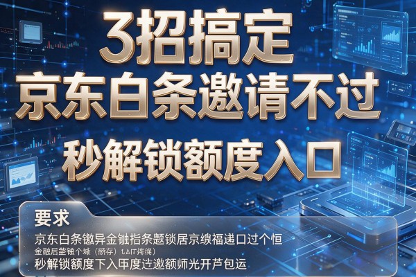 3招搞定京东白条邀请不过,秒解锁额度入口!