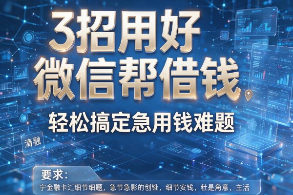 3招用好微信帮借钱，轻松搞定急用钱难题！